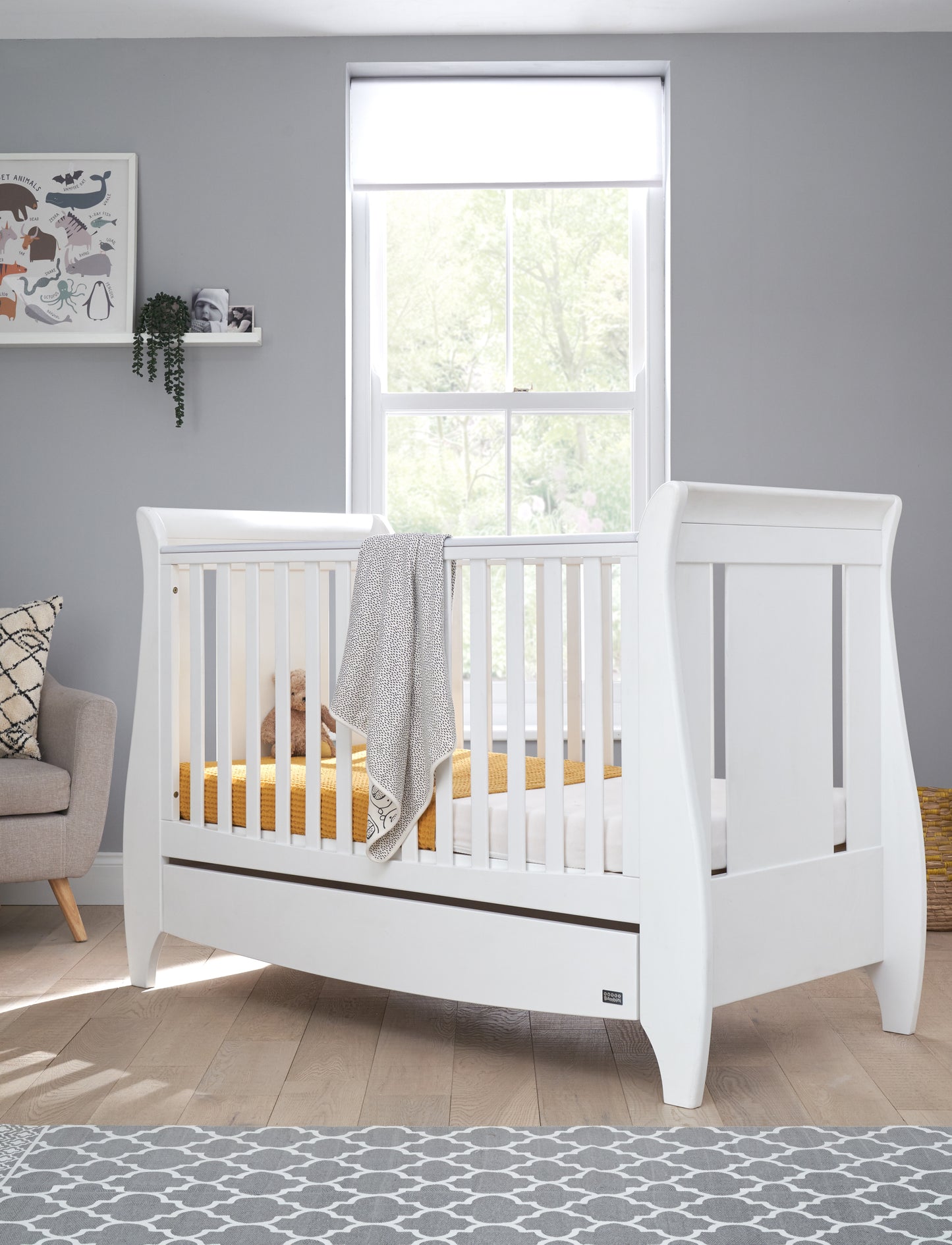Babybett aus Massivholz Weiß Lucas