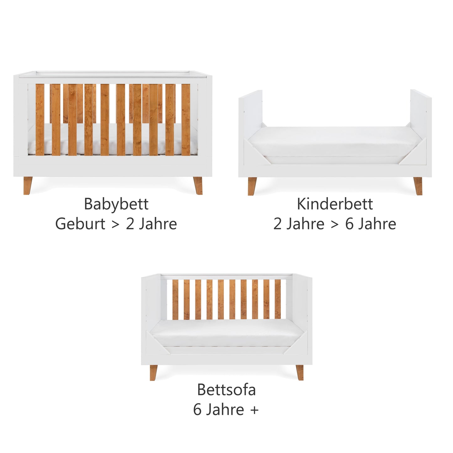 Babybett "Como" 70x140 Weiß / Palisander