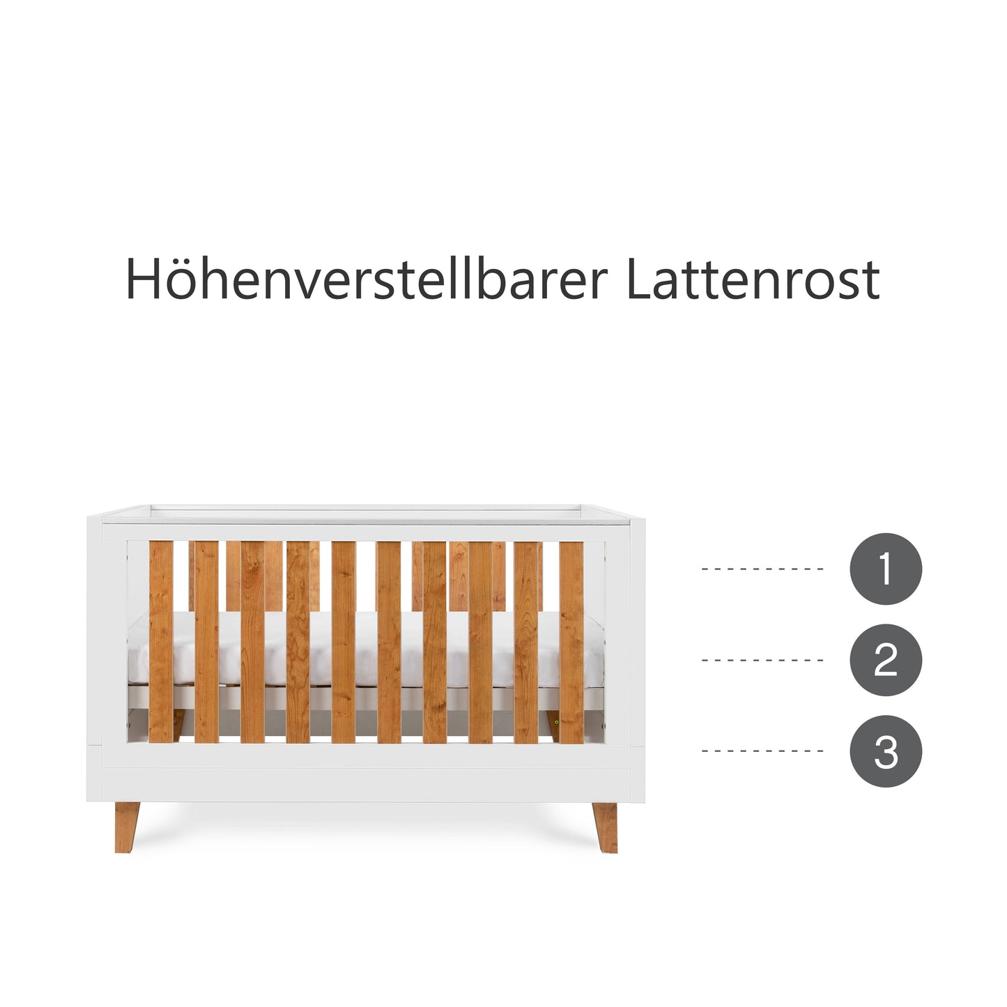 Babybett "Como" 70x140 Weiß / Palisander