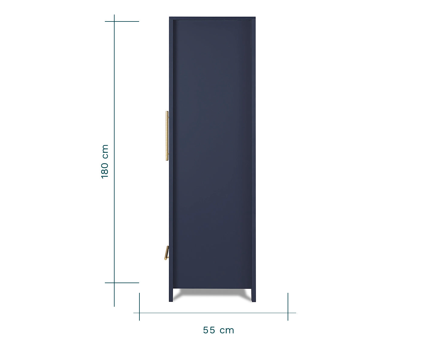 Kleiderschrank blau mit Schublade Tivoli Maße von der Seite