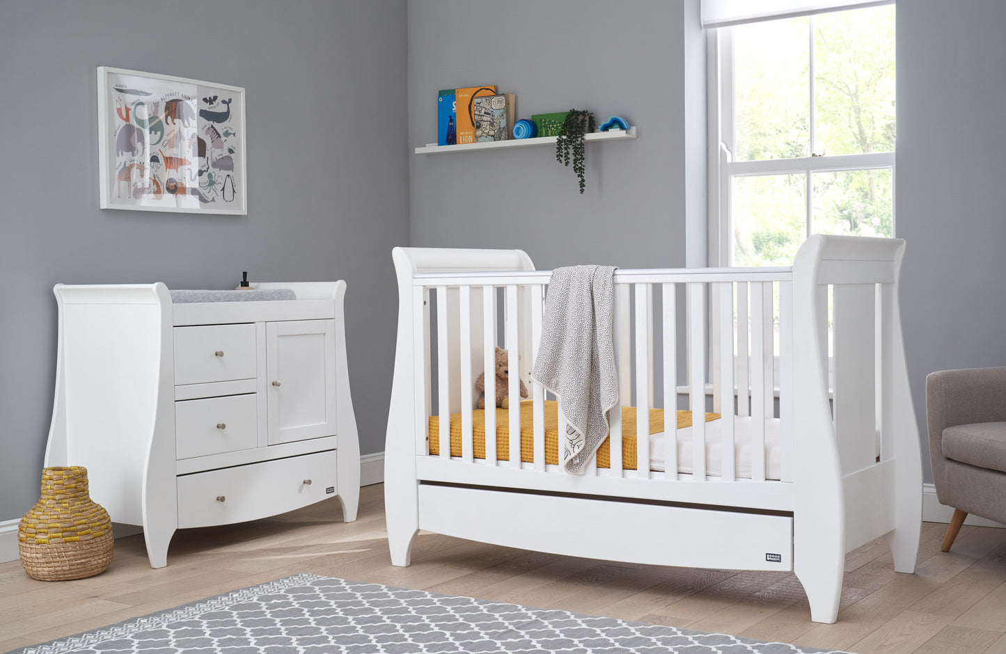 Babyzimmer aus Massivholz Weiß Lucas