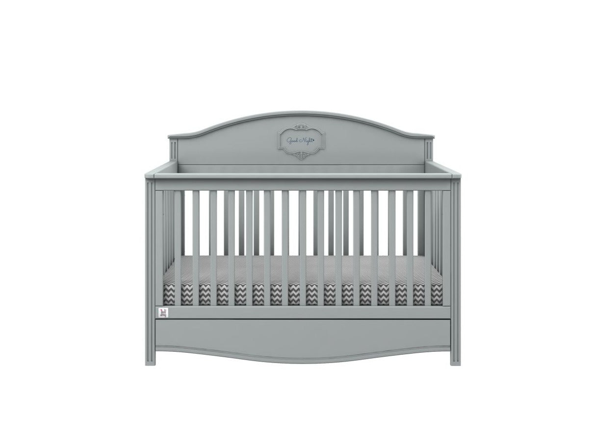 Babybett 70x140 mit Bettkasten grau Gute Nacht 