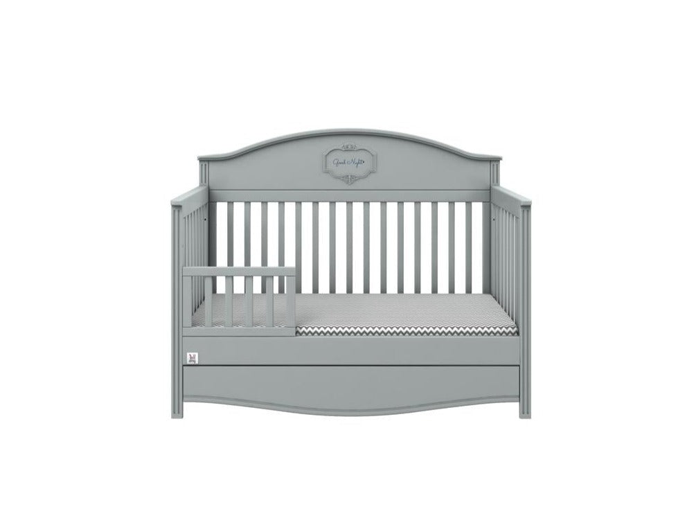 Babybett 70x140 mit Bettkasten grau Gute Nacht 