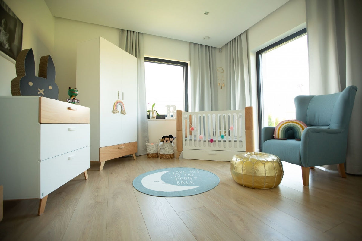 Babyzimmer Set Hoppa: Babybett 70x140, Kleiderschrank, Kommode
