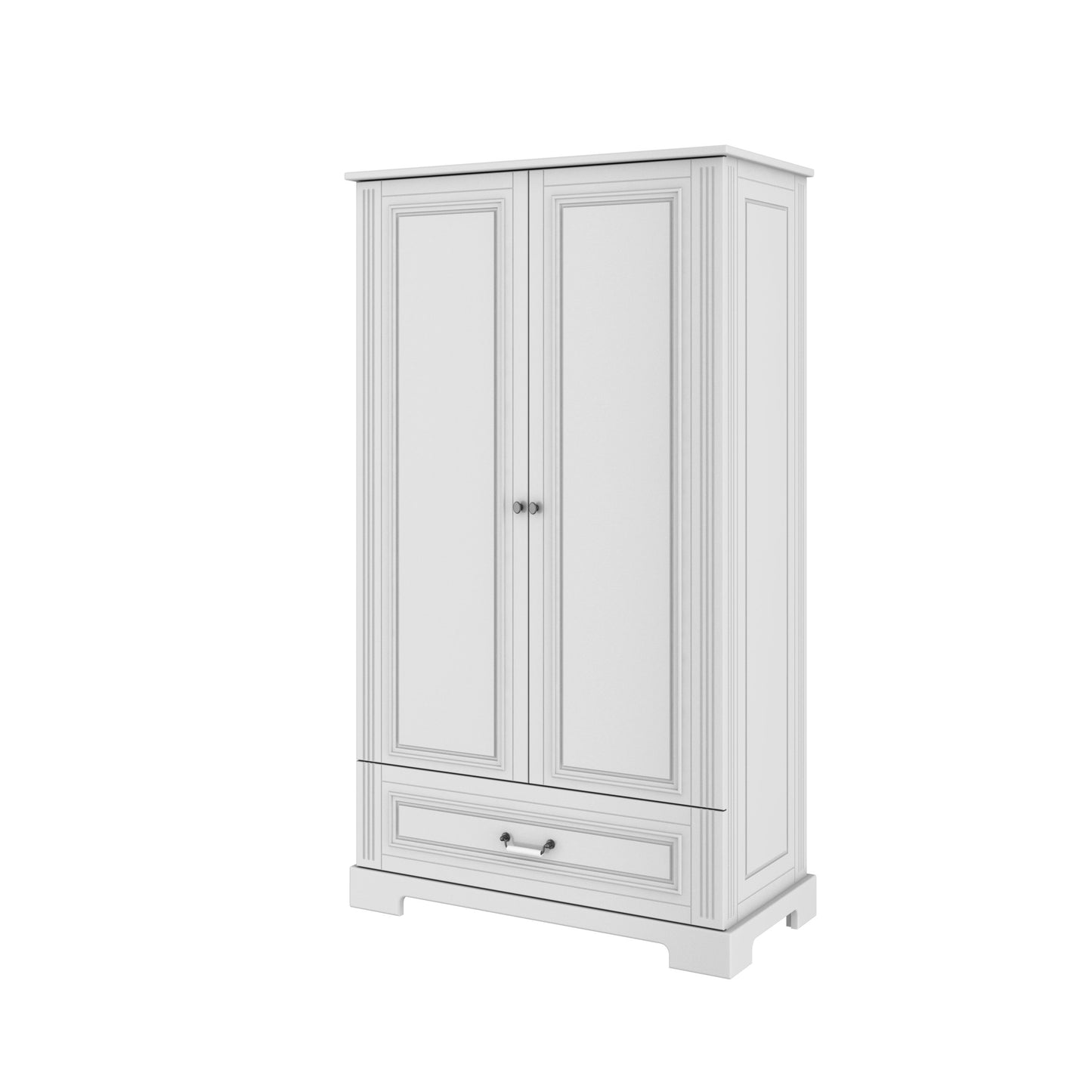 Kleiderschrank Ines Standard Weiß Seitenansicht
