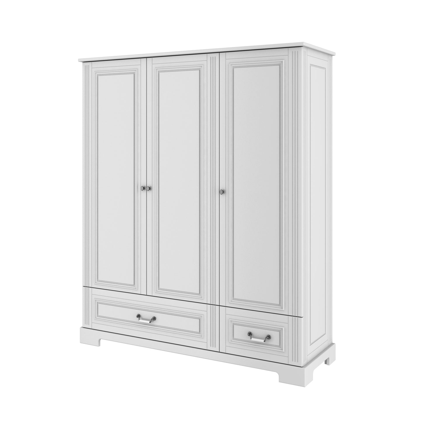 Kleiderschrank Ines PLUs Weiß Seitenansicht
